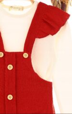 Sukienka dla dziewczynki z misiami w zestawie z bawełnianą koszulką - obrazek 3