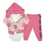 Bawełniany komplet dziewczęcy KOT w rozmiarze 68-74 cm