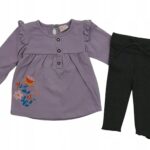 Bawełniany komplet dziewczęcy KWIAT