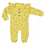 Prążkowane śpioszki dla niemowląt z guzikiem