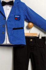 Garnitur dla chłopca, elegancki komplet, w komplecie z muszką - obrazek 15