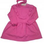 Elegancka dzianinowa sukienka dla dziewczynki w rozmiarze 110, komplet + opaska