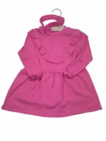 Elegancka dzianinowa sukienka dla dziewczynki w rozmiarze 110, komplet + opaska