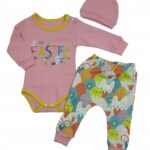 Bawełniany komplet dziewczęcy WESOŁYCH ŚWIĄT w rozmiarze 74 cm