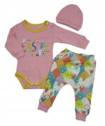 Bawełniany komplet dziewczęcy WESOŁYCH ŚWIĄT w rozmiarze 74 cm