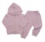 Bawełniany komplet dziewczęcy, RÓŻOWE PASKI