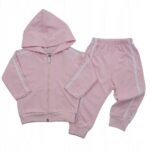 Bawełniany komplet dziewczęcy, RÓŻOWE PASKI