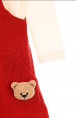 Elegancka dzianinowa sukienka dla dziewczynki w rozmiarze 98, komplet + koszulka - obrazek 4