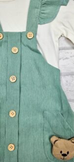 Elegancka dzianinowa sukienka dla dziewczynki w rozmiarze 92, komplet + koszulka - obrazek 3