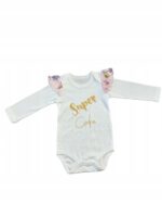 Body dziewczęce z kwiatowymi rękawami i opaską na głowę - obrazek 3