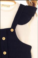 Elegancka dzianinowa sukienka dla dziewczynki, komplet, koszulka, rozmiar 110 - obrazek 4