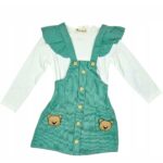 Elegancka dzianinowa sukienka dla dziewczynki w rozmiarze 110, komplet T-shirt