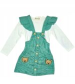 Elegancka dzianinowa sukienka dla dziewczynki w rozmiarze 92, komplet + koszulka