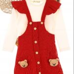 Sukienka dla dziewczynki z misiami w zestawie z bawełnianą koszulką