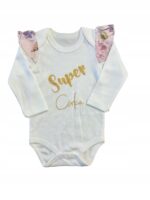 Body dziewczęce z kwiatowymi rękawami i opaską na głowę - obrazek 4