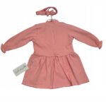 Elegancka dzianinowa sukienka dla dziewczynki w rozmiarze 92, komplet + opaska