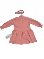 Elegancka dzianinowa sukienka dla dziewczynki w rozmiarze 92, komplet + opaska