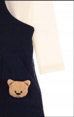 Elegancka dzianinowa sukienka dla dziewczynki, komplet, koszulka, rozmiar 110 - obrazek 3