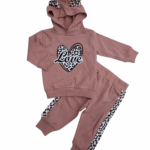 Komplet dresowy dziewczęcy Love panterka