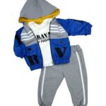 Trzyczęściowy komplet chłopięcy z kurtką