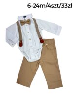 Elegancki komplet chłopięcy z muszką - obrazek 4