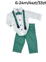 Elegancki komplet chłopięcy z muszką - obrazek 3