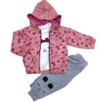 Dziewczęcy komplet 3-częściowy z kurtką i spodniami