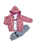 Dziewczęcy komplet 3-częściowy z kurtką i spodniami