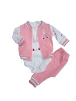 Niemowlęcy komplet 3-częściowy z króliczkiem