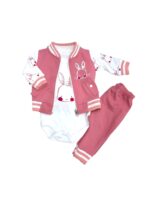 Niemowlęcy komplet 3-częściowy z króliczkiem - obrazek 2