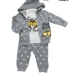 Dziewczęcy komplet 3-częściowy bluza, spodnie i koszulka