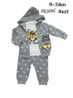 Dziewczęcy komplet 3-częściowy bluza, spodnie i koszulka