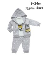 Dziewczęcy komplet 3-częściowy bluza, spodnie i koszulka - obrazek 2