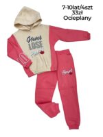 Ocieplany dres dziewczęcy z kapturem