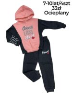 Ocieplany dres dziewczęcy z kapturem - obrazek 2