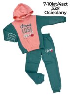 Ocieplany dres dziewczęcy z kapturem - obrazek 3