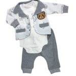 Komplet niemowlęcy 3-częściowy z misiem