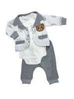 Komplet niemowlęcy 3-częściowy z misiem