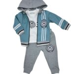 Chłopięcy komplet 3-częściowy bluza z kapturem, koszulka i spodnie