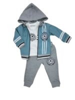 Chłopięcy komplet 3-częściowy bluza z kapturem, koszulka i spodnie