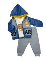 Trzyczęściowy komplet chłopięcy z lwem