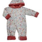 Ciepły kombinezon niemowlęcy w kwiaty