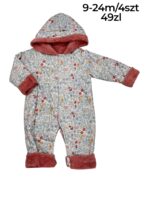 Ciepły kombinezon niemowlęcy w kwiaty