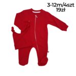 Prążkowany pajac niemowlęcy z czapką - obrazek 3