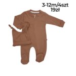 Prążkowany pajac niemowlęcy z czapką - obrazek 4