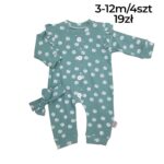 Prążkowany rampers z opaską w stokrotki