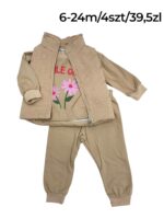 Dziewczęcy komplet 3-częściowy z kamizelką