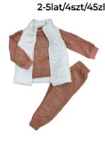 Dziewczęcy komplet 3-częściowy z kamizelką