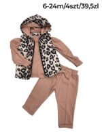 Dziewczęcy komplet 3-częściowy z kamizelką w panterkę - obrazek 2