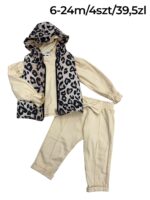 Dziewczęcy komplet 3-częściowy z kamizelką w panterkę - obrazek 3